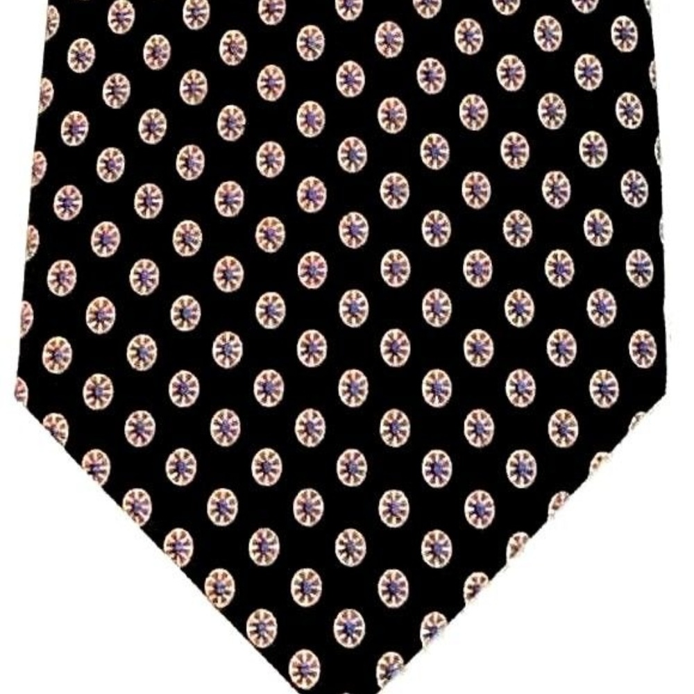 Jos. A. Bank Black w/Pinwheel Geometric 100% Silk